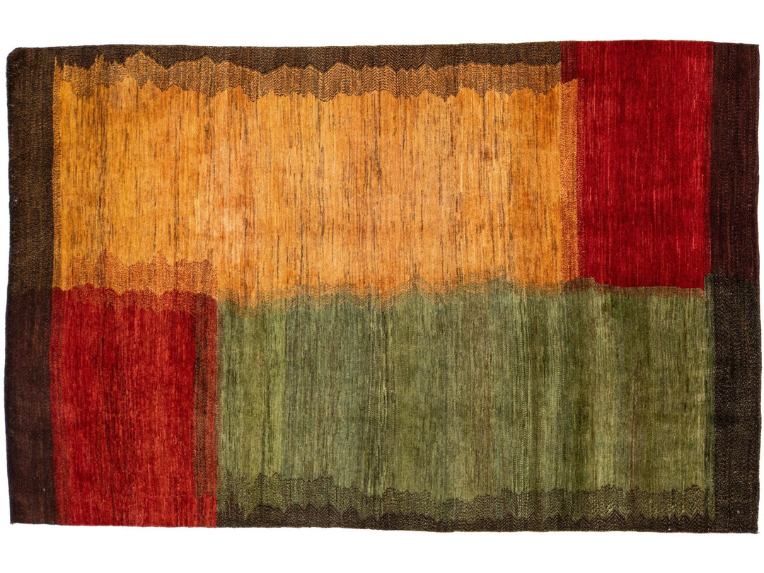 Modern Gabbeh Wool Rug 6 X 9