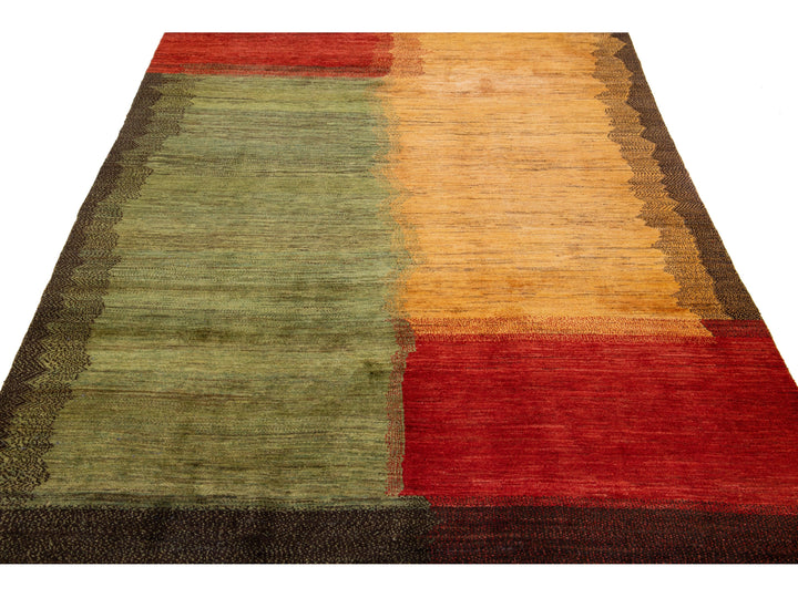 Modern Gabbeh Wool Rug 6 X 9