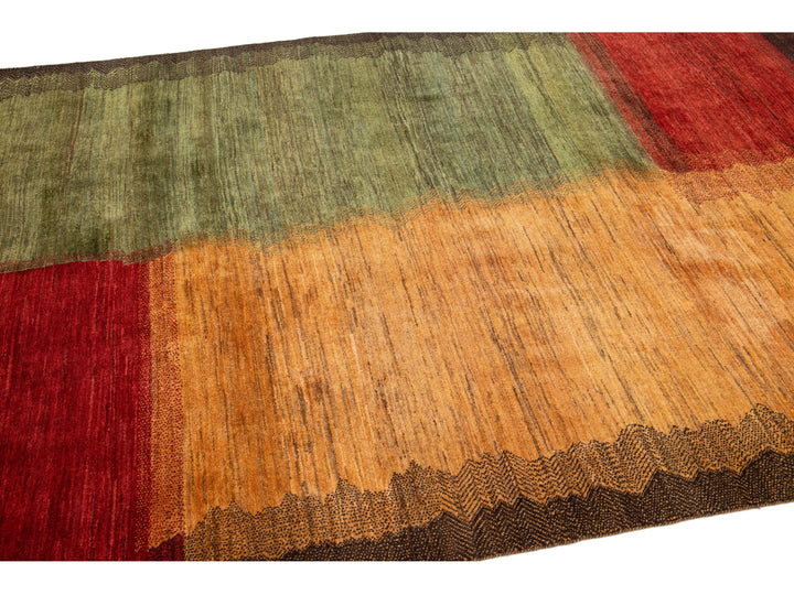 Modern Gabbeh Wool Rug 6 X 9