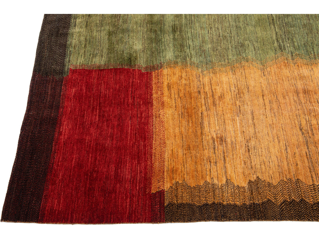 Modern Gabbeh Wool Rug 6 X 9