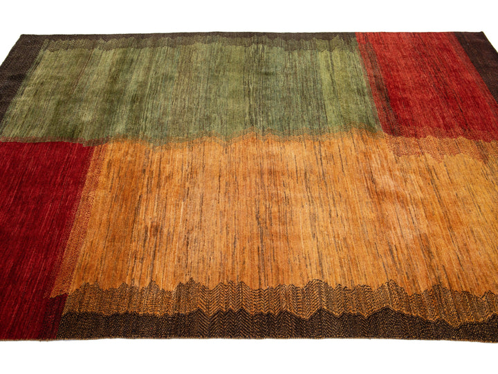 Modern Gabbeh Wool Rug 6 X 9