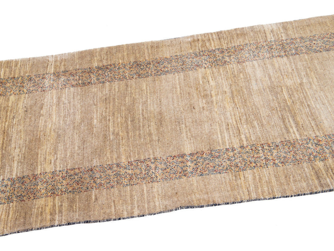 Modern Gabbeh Wool Runner 3 x 13