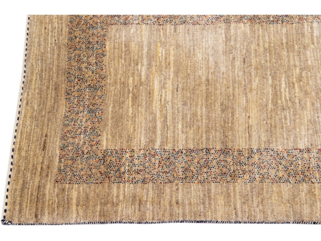 Modern Gabbeh Wool Runner 3 x 13