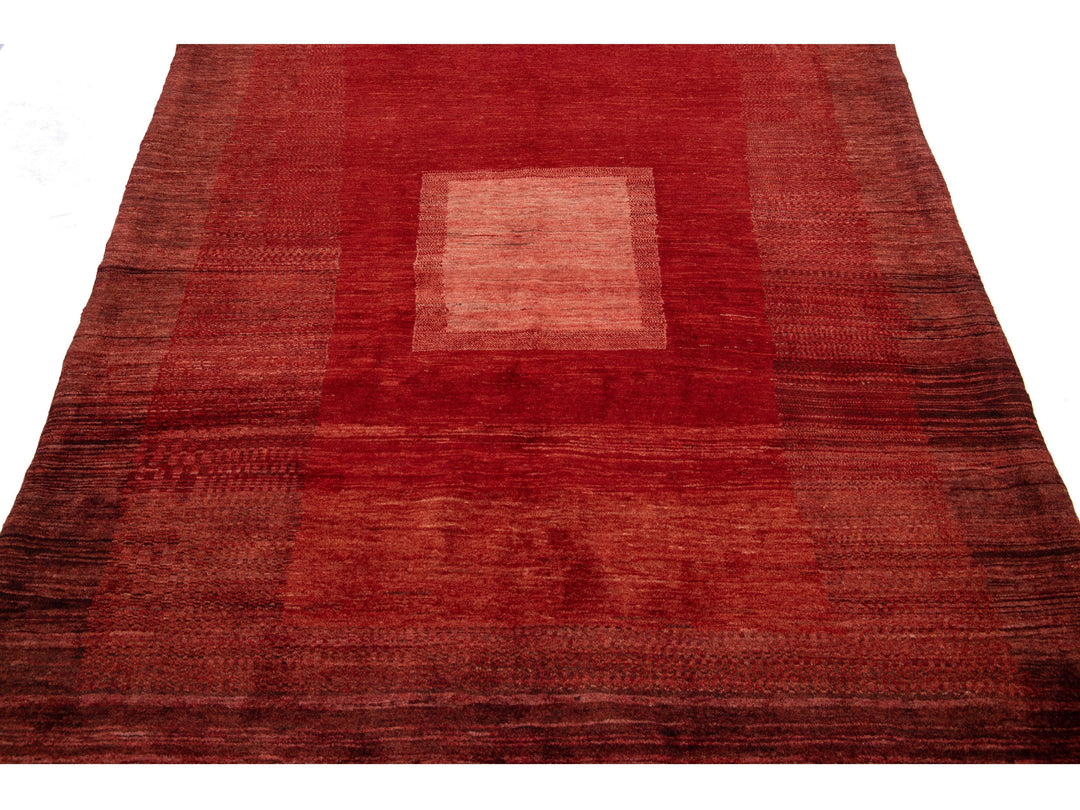 Modern Gabbeh Wool Rug 5 X 6