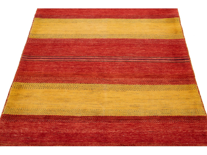 Modern Gabbeh Wool Rug 4 X 6