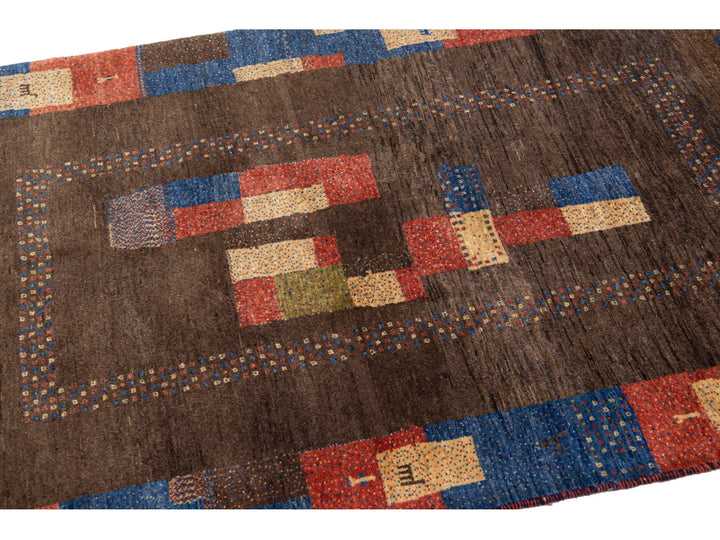 Modern Gabbeh Wool Rug 4 X 5