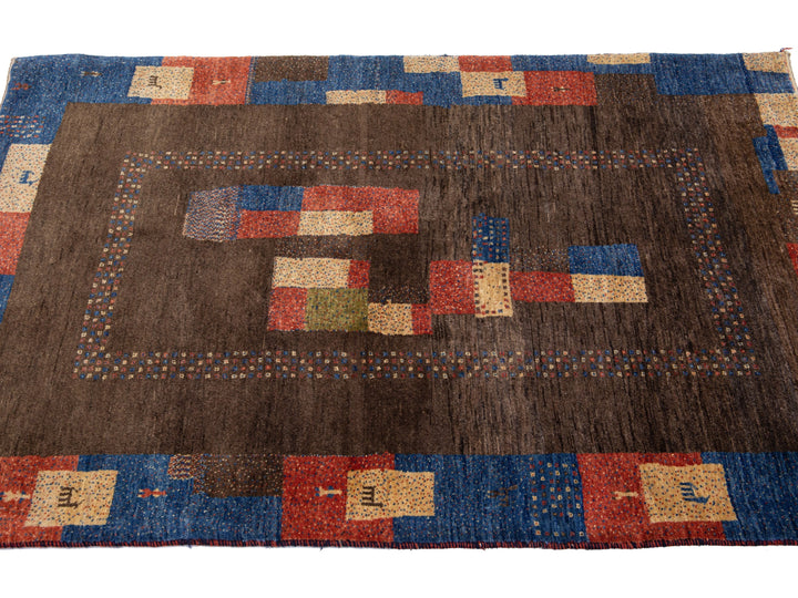 Modern Gabbeh Wool Rug 4 X 5