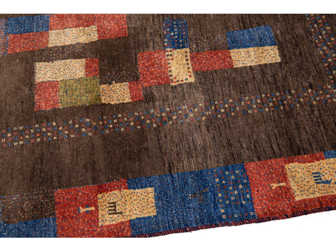 Modern Gabbeh Wool Rug 4 X 5