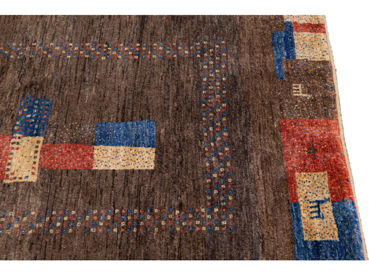 Modern Gabbeh Wool Rug 4 X 5