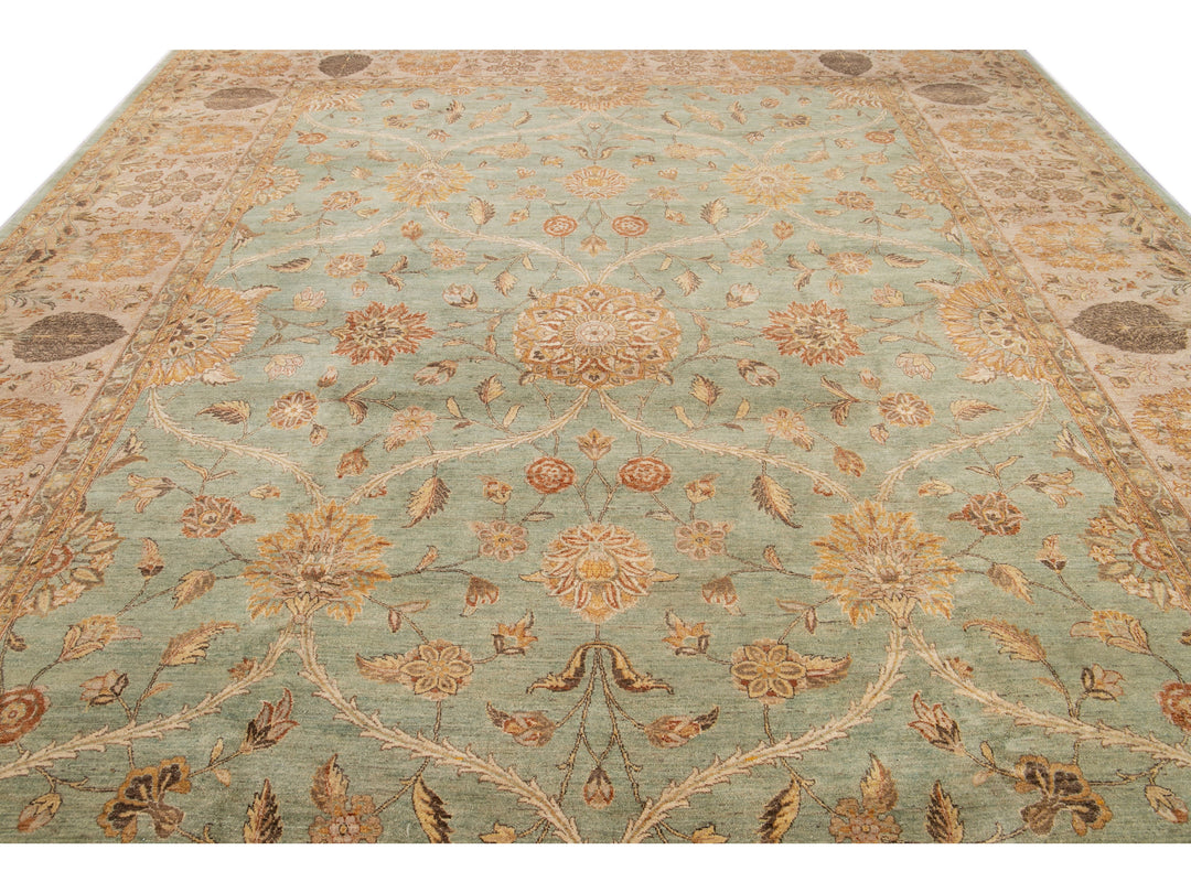 Modern Tabriz Wool Rug 12 X 15