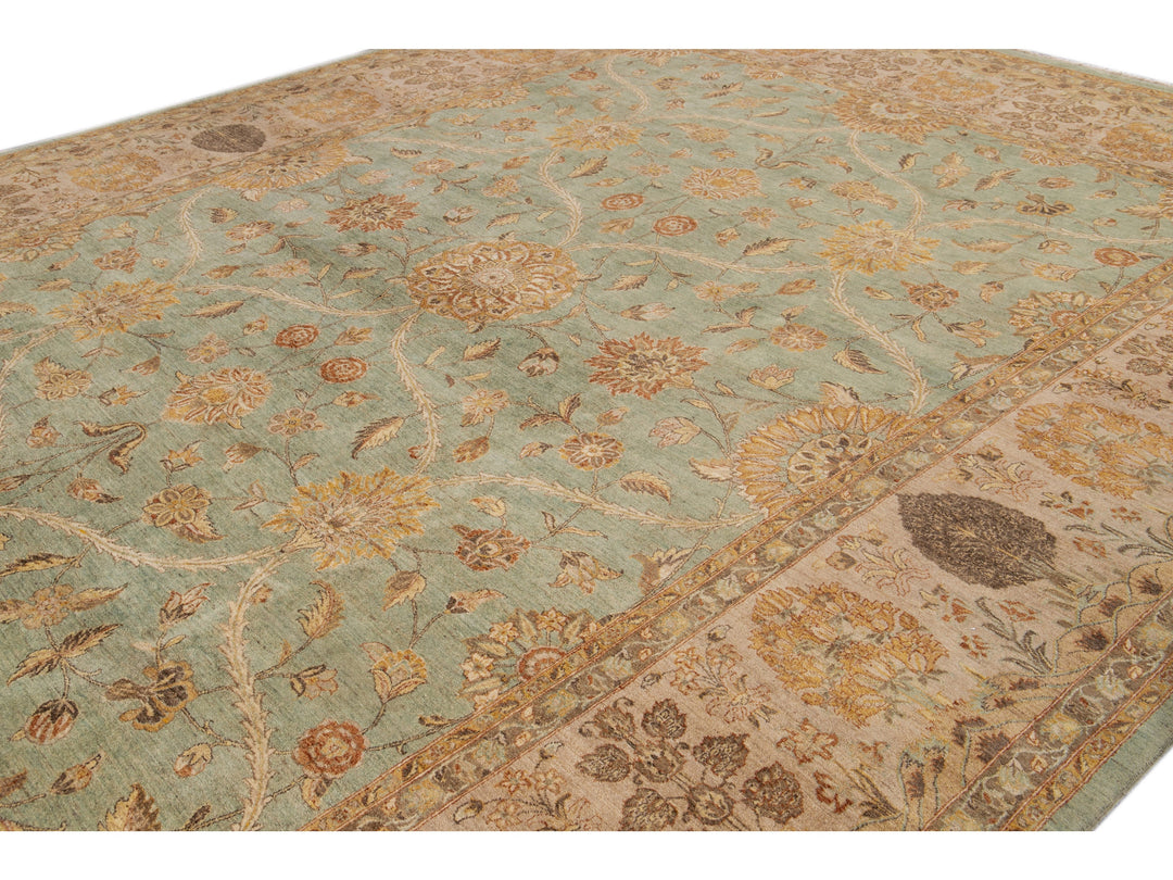 Modern Tabriz Wool Rug 12 X 15