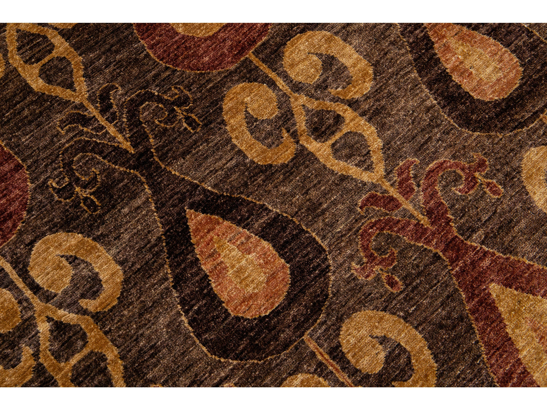 Modern Ikat Wool Rug 9 X 12