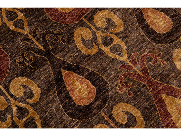 Modern Ikat Wool Rug 9 X 12