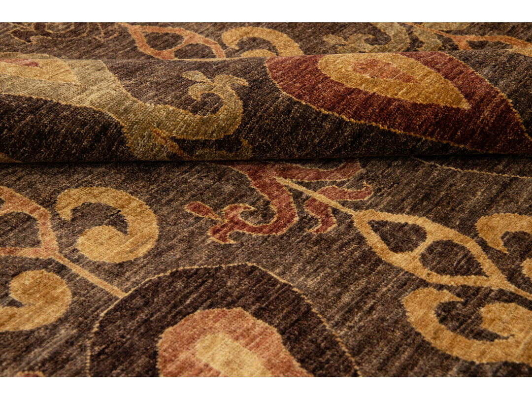 Modern Ikat Wool Rug 9 X 12