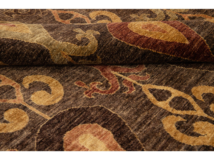 Modern Ikat Wool Rug 9 X 12