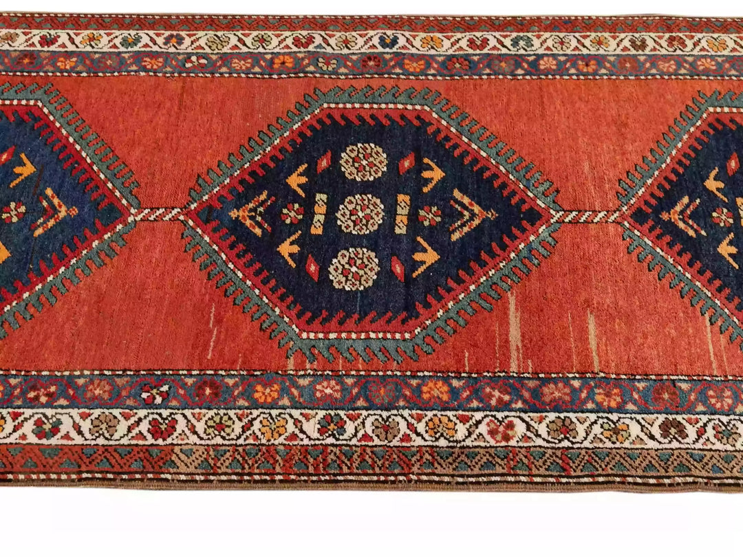 Antique Heriz Wool Runner 3 X 15