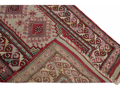 Antique Sivas Handmade Multicolor Geometric Wool Runner