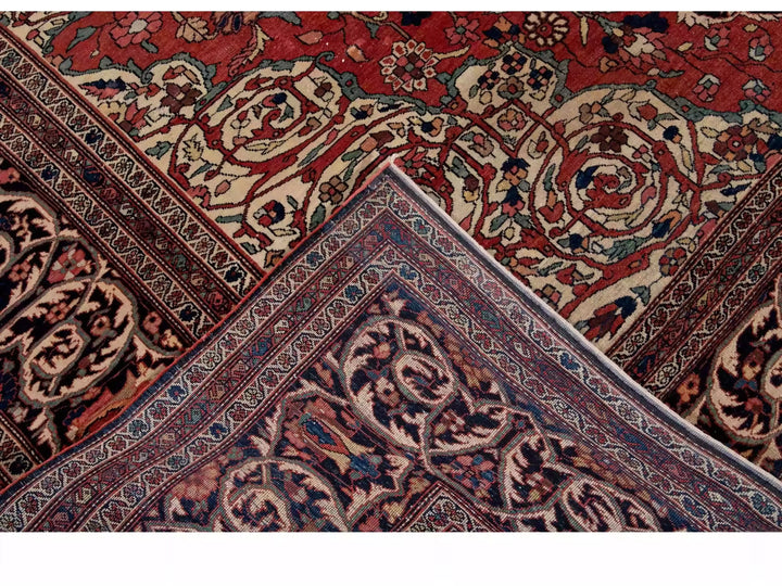 Antique Sarouk Wool Rug 9 X 12