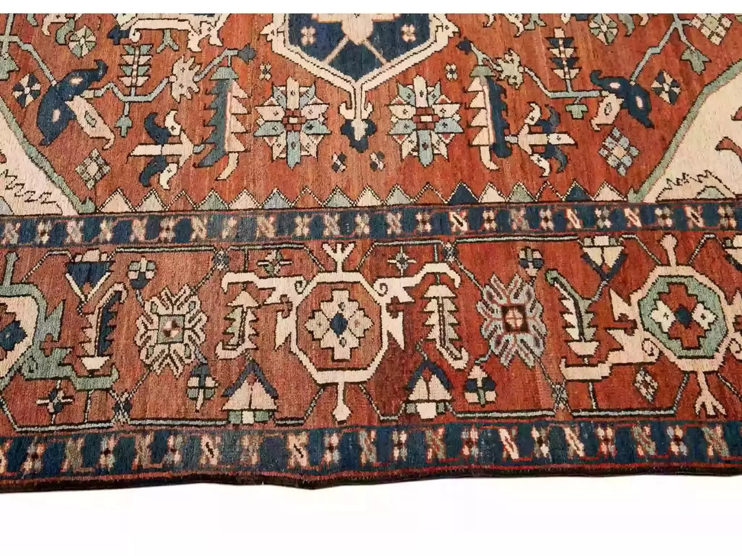 Antique Serapi Wool Rug 10 X 12