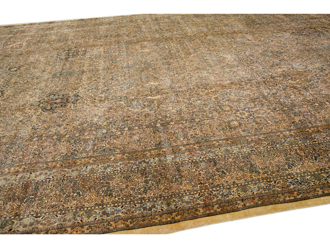 Antique Kerman Wool Rug 14 X 24
