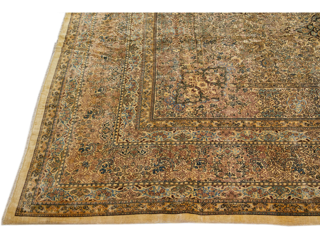 Antique Kerman Wool Rug 14 X 24