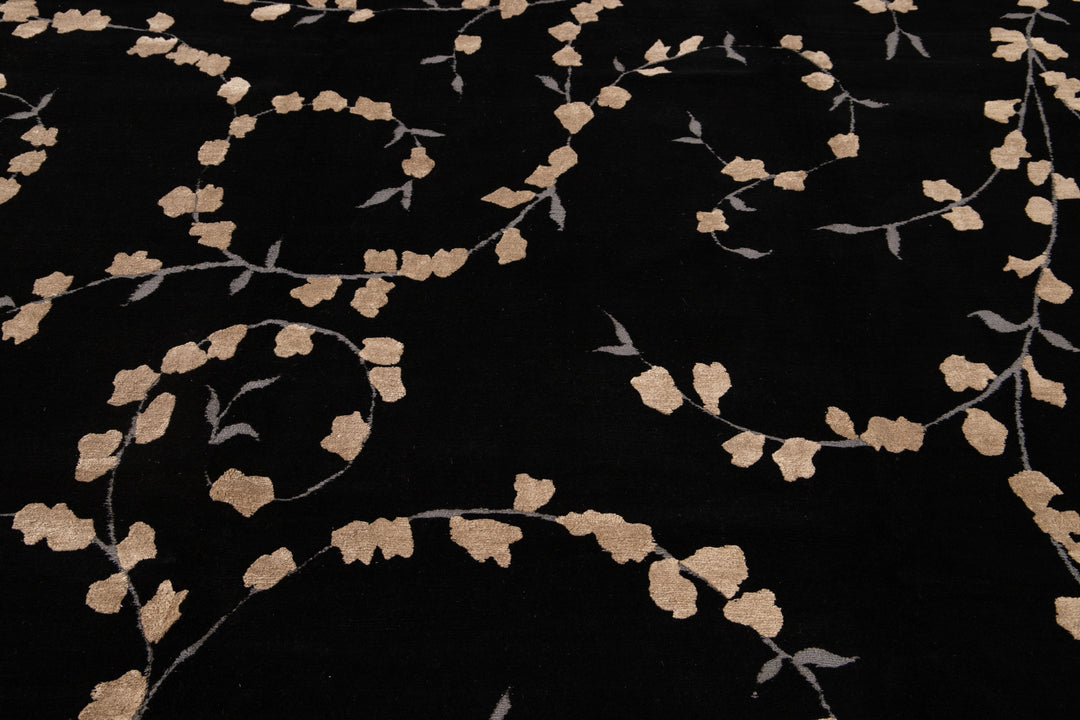 Transitional Tibetan Wool and Silk Rug 9 X 12