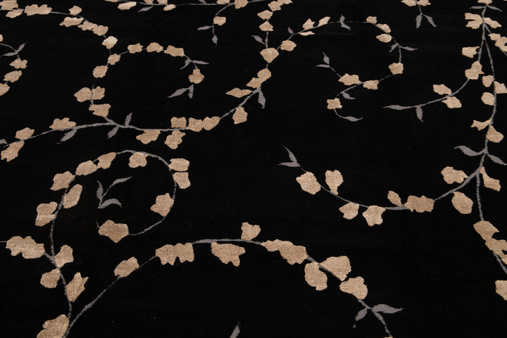 Transitional Tibetan Wool and Silk Rug 9 X 12