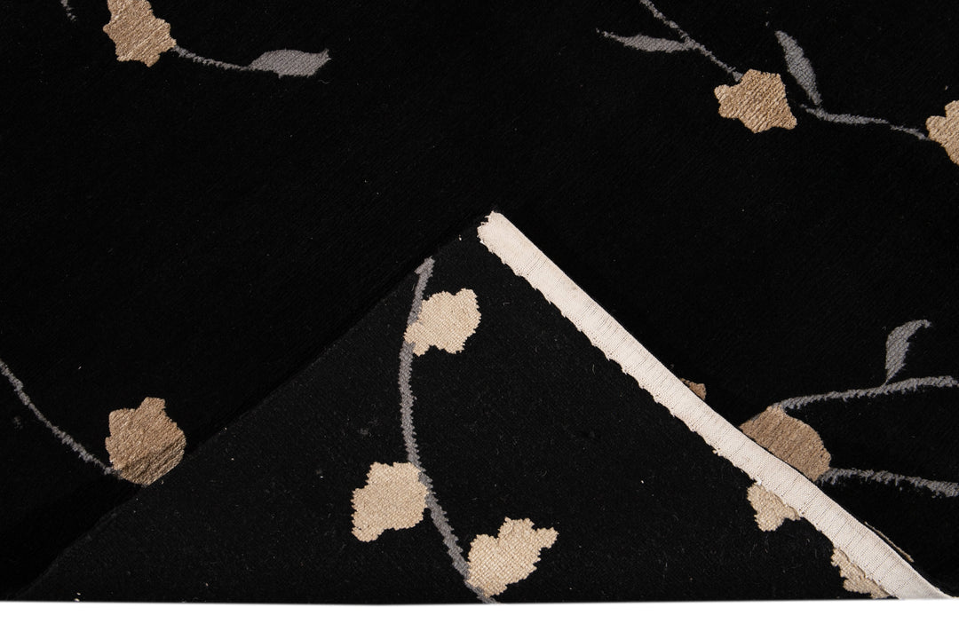 Transitional Tibetan Wool and Silk Rug 9 X 12