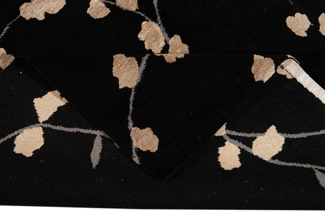 Transitional Tibetan Wool and Silk Rug 9 X 12