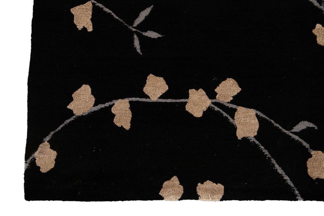 Transitional Tibetan Wool and Silk Rug 9 X 12