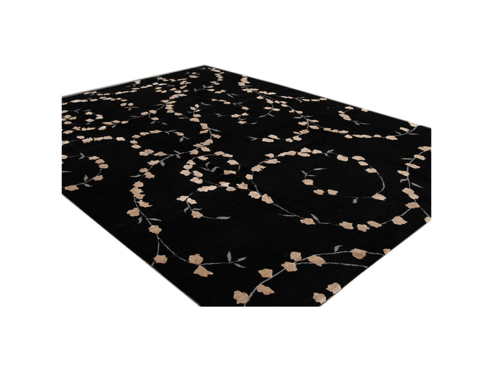 Transitional Tibetan Wool and Silk Rug 9 X 12