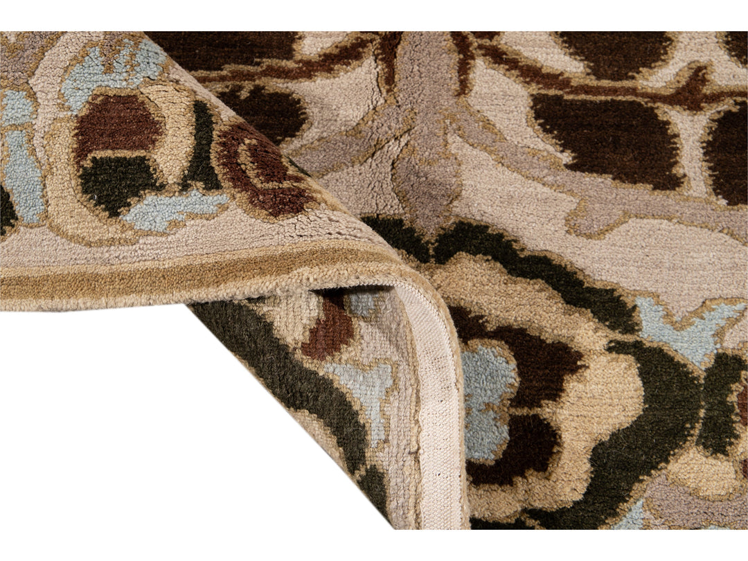 Modern Art & Crafts Style Wool Rug 9 X 12