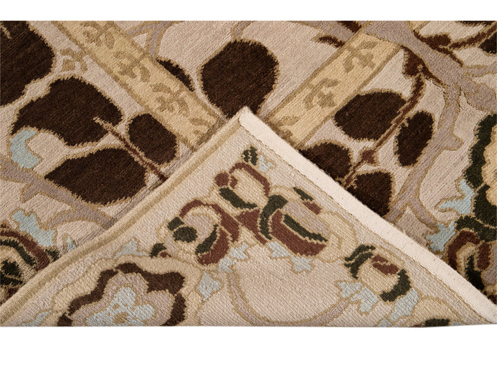 Modern Art & Crafts Style Wool Rug 9 X 12