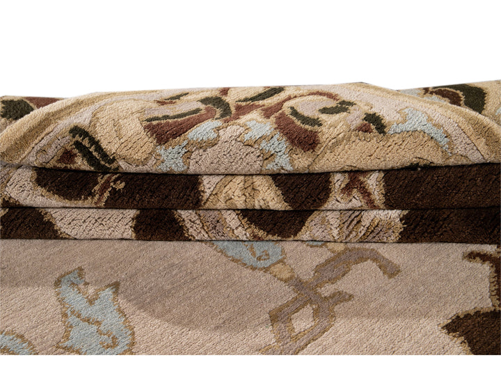 Modern Art & Crafts Style Wool Rug 9 X 12