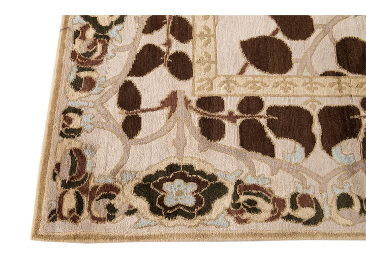 Modern Art & Crafts Style Wool Rug 9 X 12