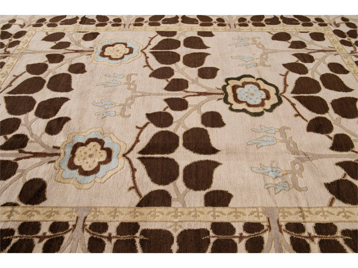 Modern Art & Crafts Style Wool Rug 9 X 12