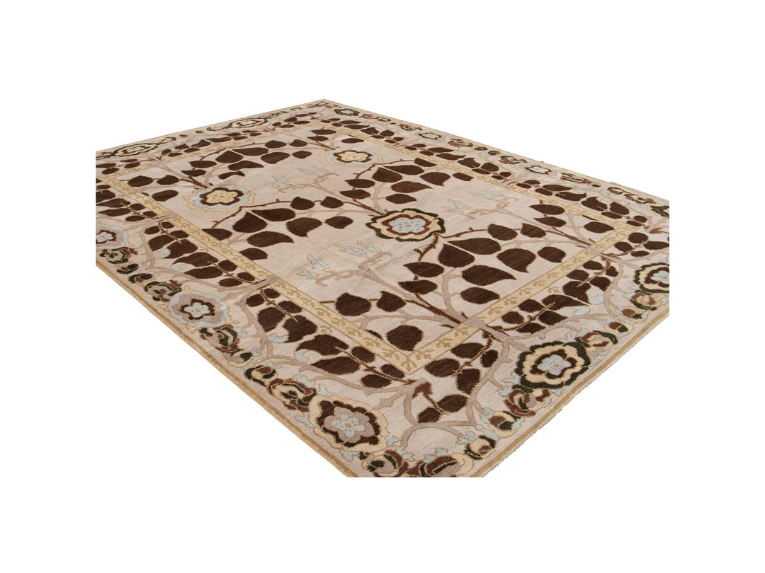 Modern Art & Crafts Style Wool Rug 9 X 12