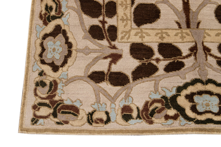 Modern Art & Crafts Style Wool Rug 9 X 12