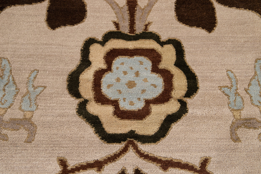 Modern Art & Crafts Style Wool Rug 9 X 12