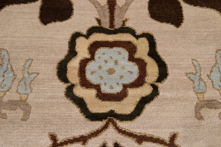 Modern Art & Crafts Style Wool Rug 9 X 12