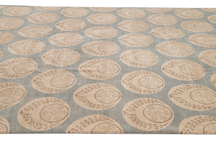 Modern Tibetan Wool Rug 9 X 12