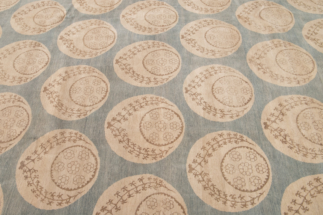 Modern Tibetan Wool Rug 9 X 12