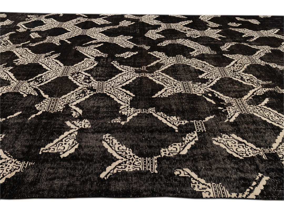 Mid-Century-Style Wool Rug 12 X 18