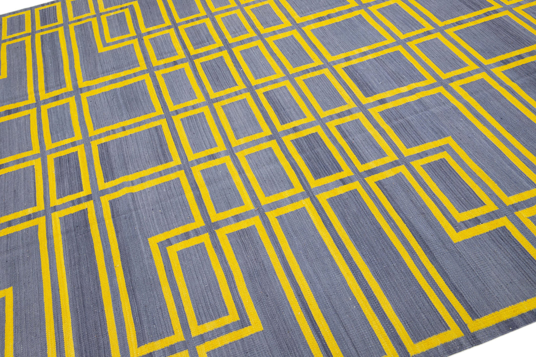 Modern Flatweave Kilim Wool Rug 8 X 10
