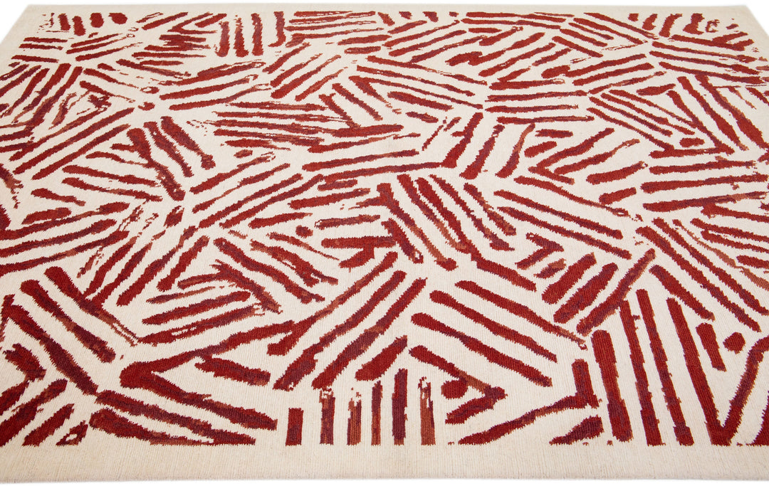 Modern Tibetan Wool Rug 6 X 9