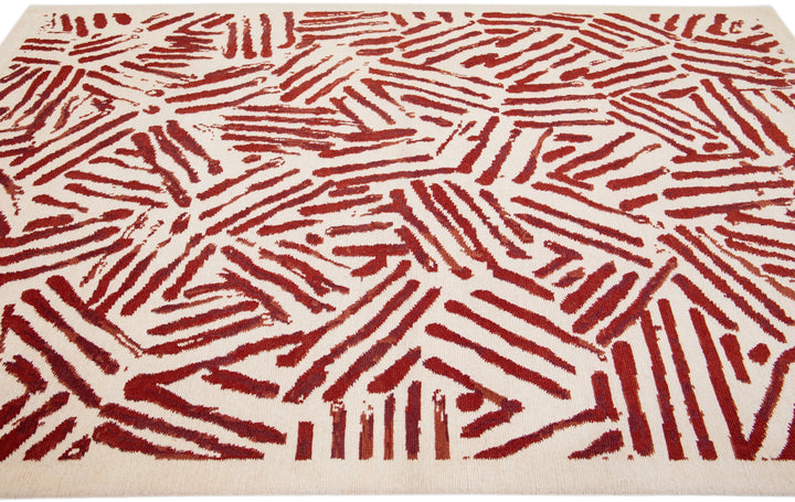 Modern Tibetan Wool Rug 6 X 9