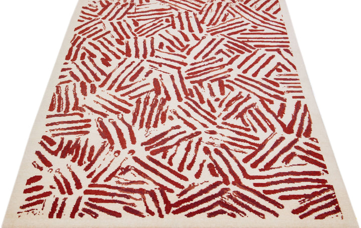 Modern Tibetan Wool Rug 6 X 9