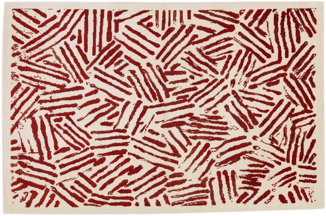 Modern Tibetan Wool Rug 6 X 9