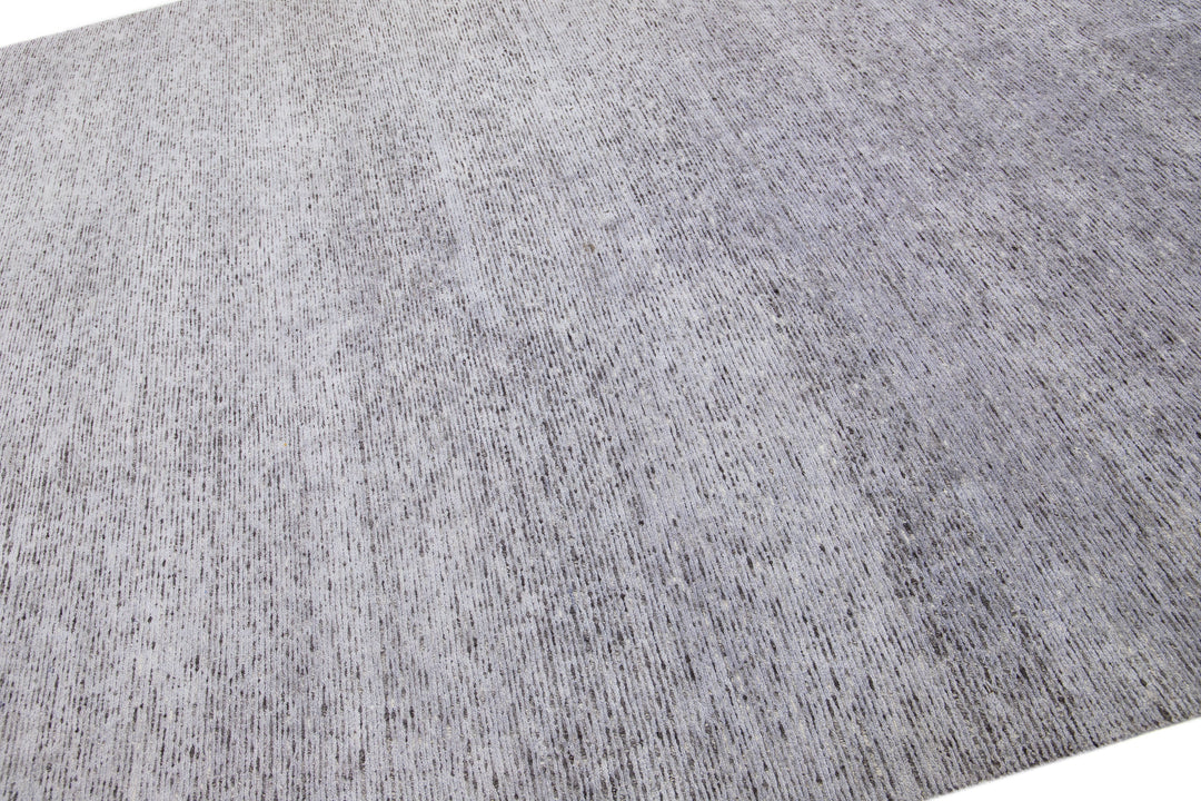 Modern Wool and Silk Rug 9 X 12