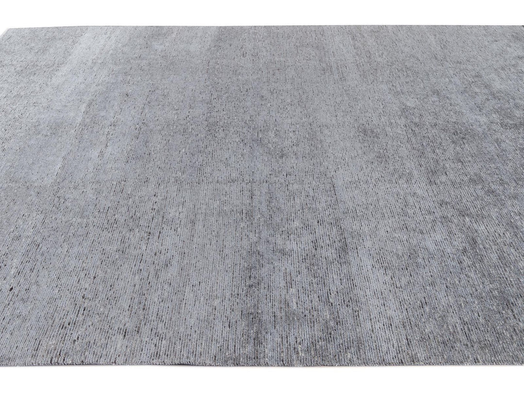 Modern Bamboo & Silk Groove Rug 9 X 12